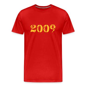 2009 - Männer Premium Bio T-Shirt - Rot - Vorne - Damien (186cm)