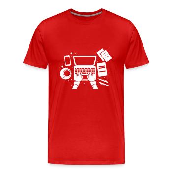 Writer's Block Author Writer Novelist Gift - Men's Premium Organic T-Shirt - red - Front - Damien (186cm)