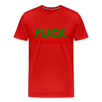 Fuck khamenei Chamenei - iran - Männer Premium Bio T-Shirt - Rot - Vorne - Damien (186cm)