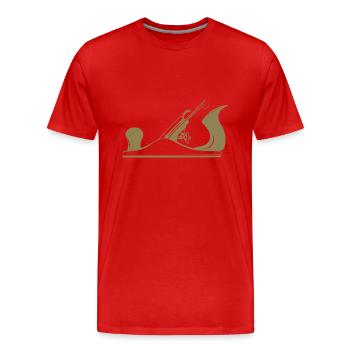 Schreiner Werkzeug Hobel Design - Männer Premium Bio T-Shirt - Rot - Vorne - Damien (186cm)