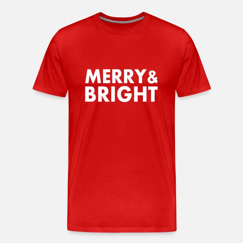 Merry and bright - Männer Premium Bio T-Shirt - Rot