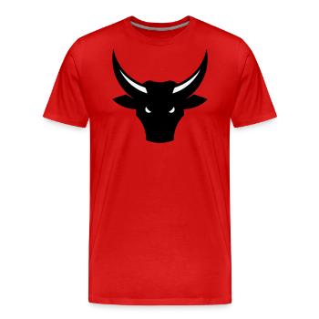 Bull / Taurus / Ox / Bull Head (2C) - Men's Premium Organic T-Shirt - red - Front - Damien (186cm)