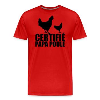 Bester Papa | Zertifizierte Papa-Henne - Männer Premium Bio T-Shirt - Rot - Vorne - Damien (186cm)