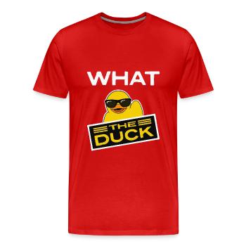 Squeaky Duck, Rubber Ducky, What the Duck, Ducks - Men's Premium Organic T-Shirt - red - Front - Damien (186cm)