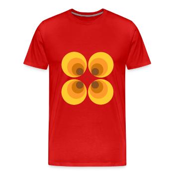 des années 70 motif de fleur - T-shirt bio Premium Homme - rouge - Devant - Damien (186cm)