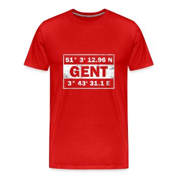 Gent Koordinaten Belgien Stadt Gent - Männer Premium Bio T-Shirt - Rot - Vorne - Damien (186cm)