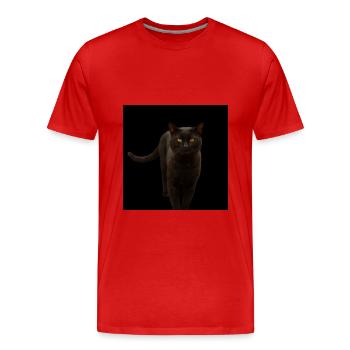 chat noir chat chaton - T-shirt bio Premium Homme - rouge - Devant - Damien (186cm)