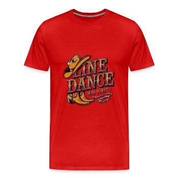 Line Dance Was sonst? Ich bin Line Dancer - Männer Premium Bio T-Shirt - Rot - Vorne - Damien (186cm)
