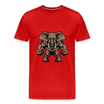 Elephant Muscles Fitness - Men's Premium Organic T-Shirt - red - Front - Damien (186cm)