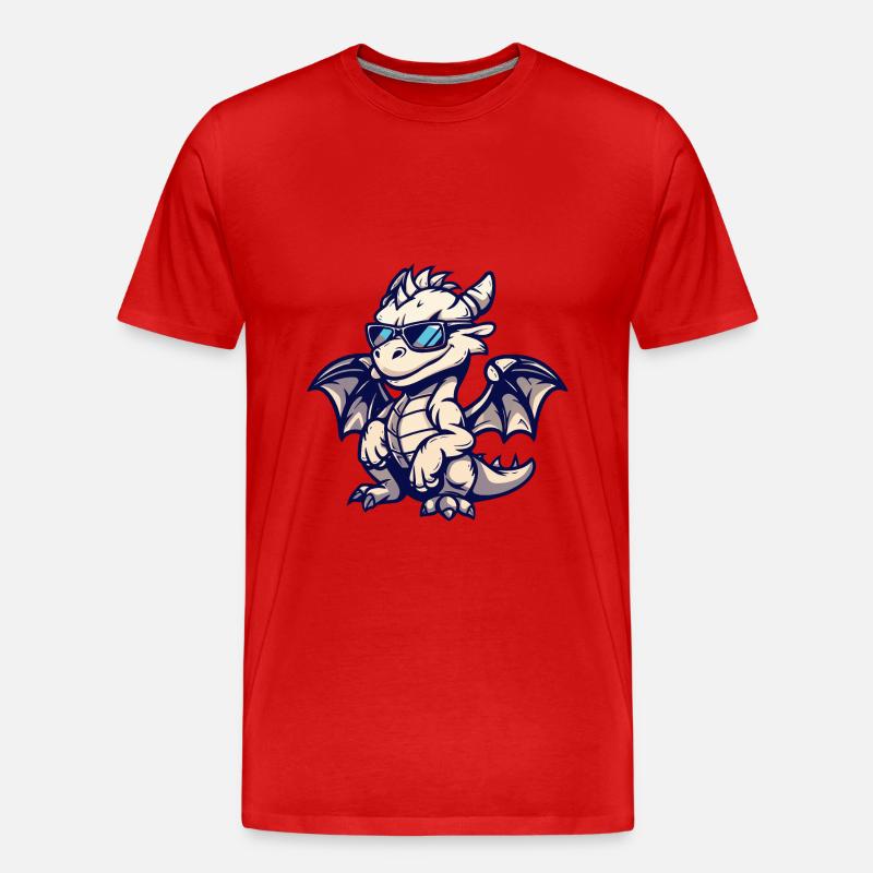 Drache Tier - Männer Premium Bio T-Shirt - Rot
