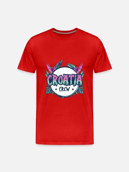 Croatia Crew Bunt - Männer Premium Bio T-Shirt - Rot