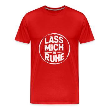 Lasst mir meine Ruhe - nicht stören - Männer Premium Bio T-Shirt - Rot - Vorne - Damien (186cm)