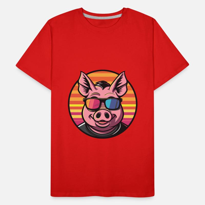 Pig Comic Cool Summer Men's Premium Organic T-Shirt