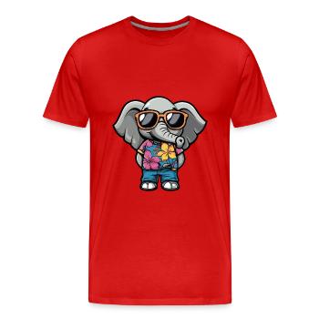Elephant Comic Holiday - T-shirt bio Premium Homme - rouge - Devant - Damien (186cm)