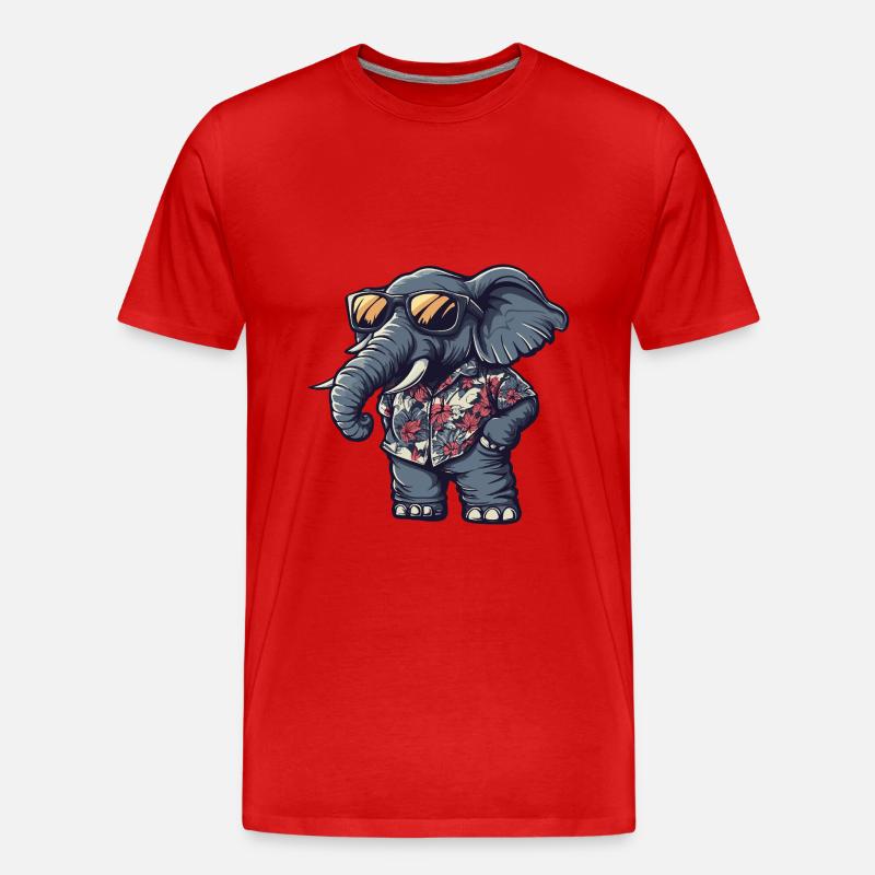 Mammut Comic Urlaub - Männer Premium Bio T-Shirt - Rot