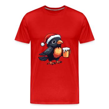 Raven Crow Bière Noël Noël - T-shirt bio Premium Homme - rouge - Devant - Damien (186cm)