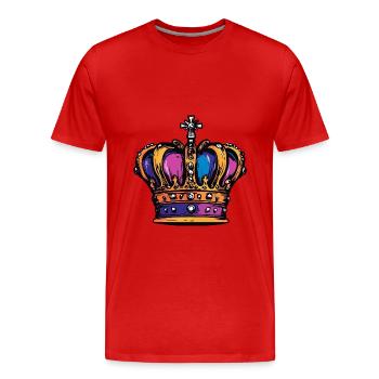 Couronne - T-shirt bio Premium Homme - rouge - Devant - Damien (186cm)