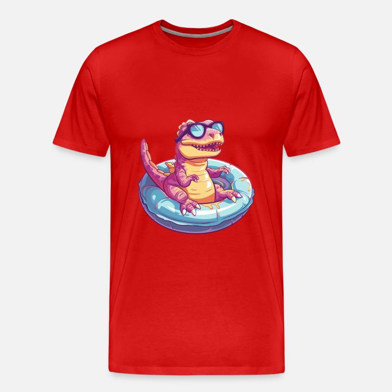 Dinosaurier T-Rex Comic Cool - Männer Premium Bio T-Shirt - Rot
