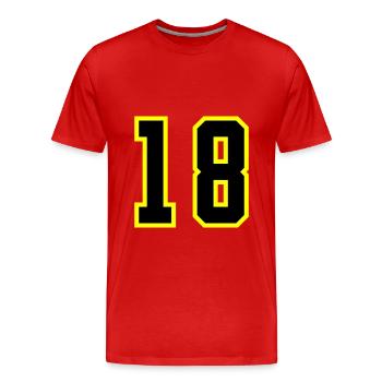 18 Number Leotard - Men's Premium Organic T-Shirt - red - Front - Damien (186cm)