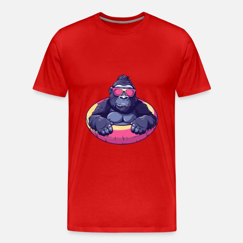 Gorilla Comic Cool - Männer Premium Bio T-Shirt - Rot