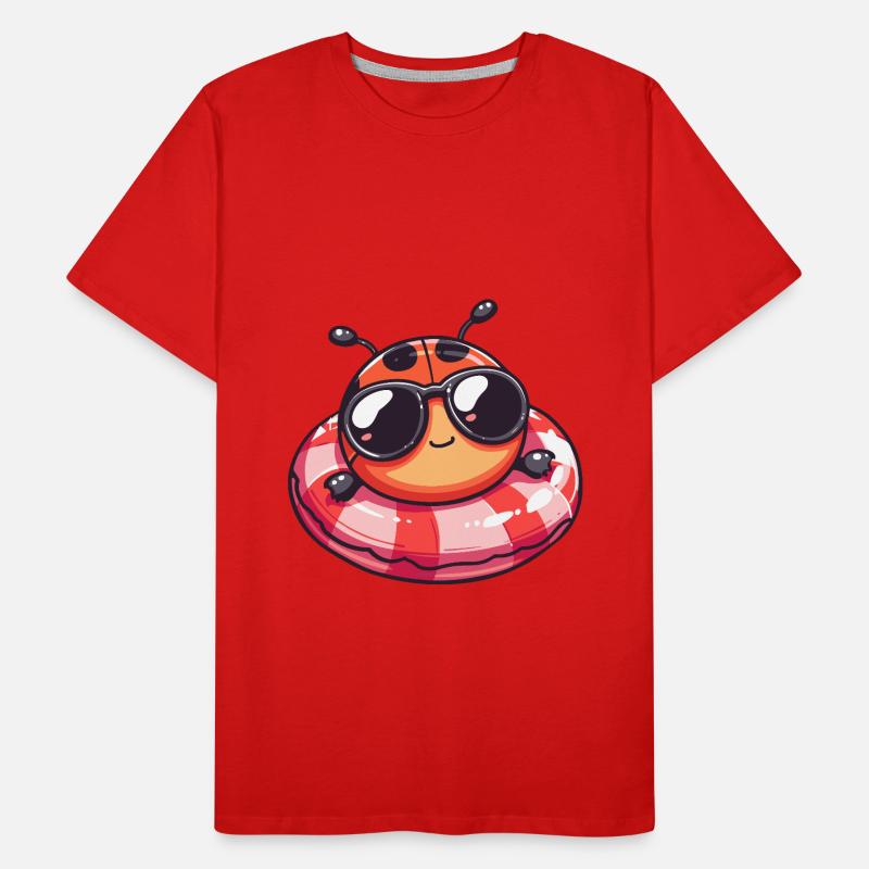 Marienkäfer Comic Cool Männer Premium Bio T-Shirt