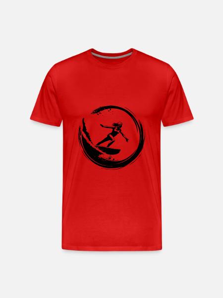 Surfer Woman - Men's Premium Organic T-Shirt - red