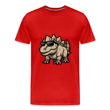 Dinosaurier stegosaurus Tier - Männer Premium Bio T-Shirt - Rot - Vorne - Damien (186cm)