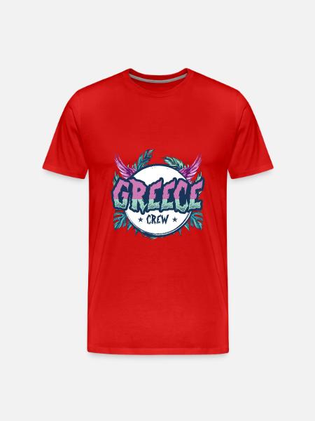 Greece Crew Bunt - Männer Premium Bio T-Shirt - Rot