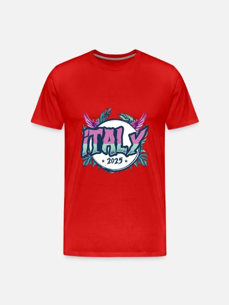 Italien 2025 Urlaub - Männer Premium Bio T-Shirt - Rot