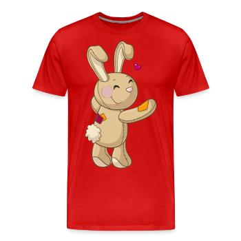 Lapin doux - T-shirt bio Premium Homme - rouge - Devant - Damien (186cm)