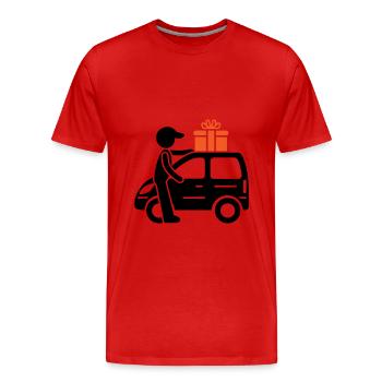 Package Service Delivery - Men's Premium Organic T-Shirt - red - Front - Damien (186cm)