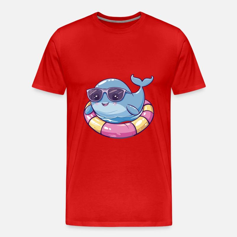 Wal Comic Cool - Männer Premium Bio T-Shirt - Rot