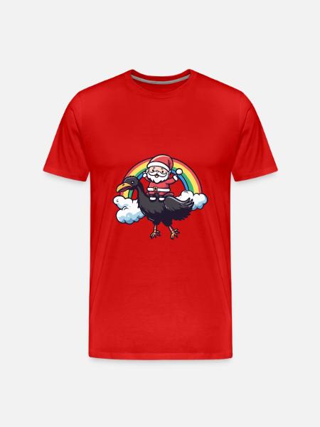 Strauß Weihnachtsmann Regenbogen - Männer Premium Bio T-Shirt - Rot