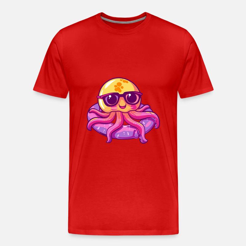 Qualle Comic Cool - Männer Premium Bio T-Shirt - Rot