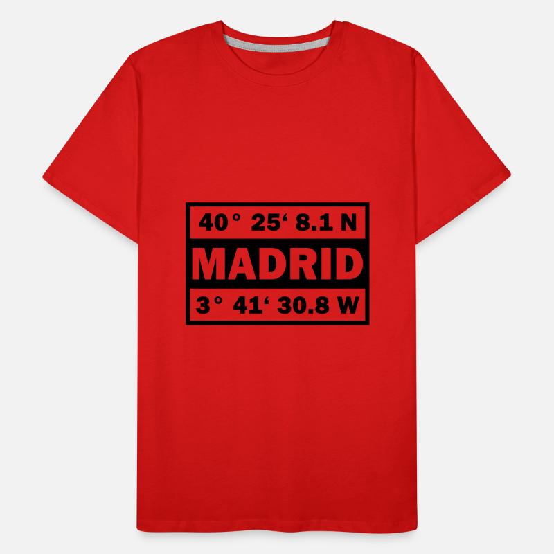 Madrid coordinates Spain Madrid Men's Premium Organic T-Shirt