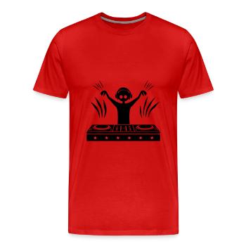 DJ Platines Disc Jockey - T-shirt bio Premium Homme - rouge - Devant - Damien (186cm)