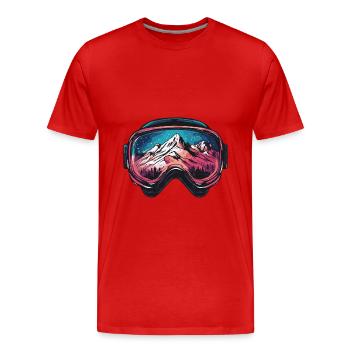 Lunettes de ski Montagnes Ski - T-shirt bio Premium Homme - rouge - Devant - Damien (186cm)