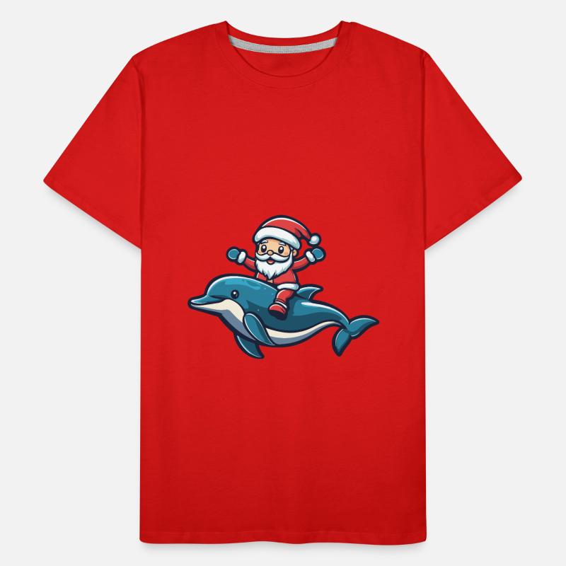 Delfin Weihnachtsmann Männer Premium Bio T-Shirt