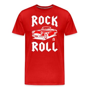Rock And Roll Classic Car - Men's Premium Organic T-Shirt - red - Front - Damien (186cm)
