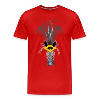 OSTRICH - Men's Premium Organic T-Shirt - red - Front - Damien (186cm)