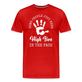 Sarcasm Funny colleagues Provocation - Men's Premium Organic T-Shirt - red - Front - Damien (186cm)