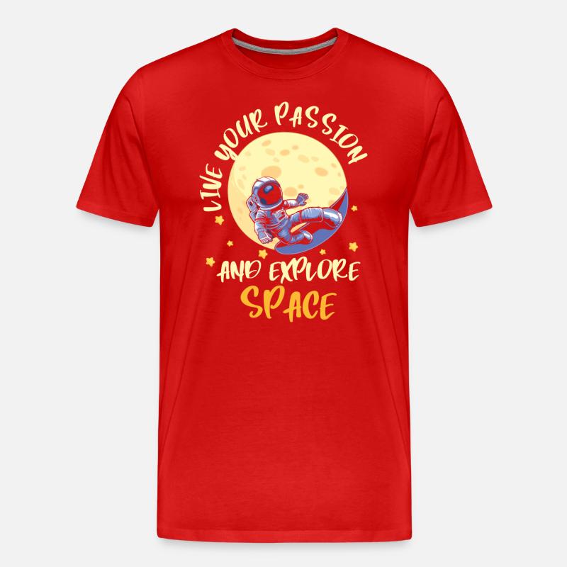 Navette spatiale Weightless Star Planet - T-shirt bio Premium Homme - rouge