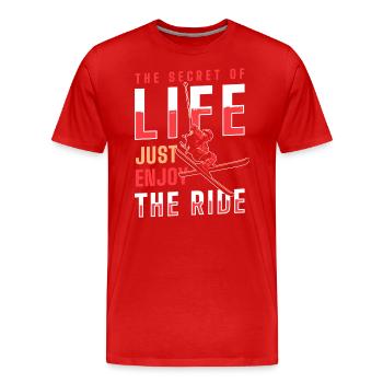 Ski Alpes Snowboard Piste de ski - T-shirt bio Premium Homme - rouge - Devant - Damien (186cm)