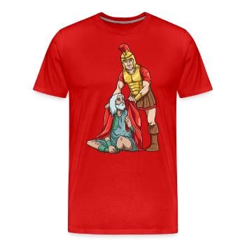 Sankt Martin St Martin - Männer Premium Bio T-Shirt - Rot - Vorne - Damien (186cm)