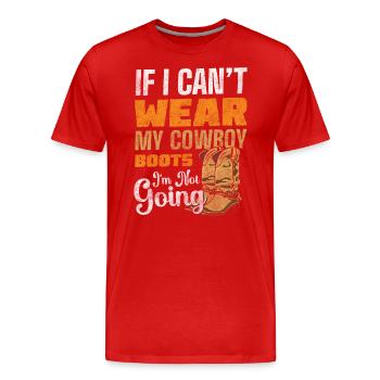 Country Sheriff Revolver Reiter - Männer Premium Bio T-Shirt - Rot - Vorne - Damien (186cm)