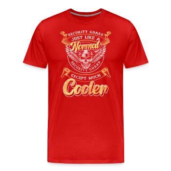 Sécurité Protection Travail Quart De Nuit - T-shirt bio Premium Homme - rouge - Devant - Damien (186cm)
