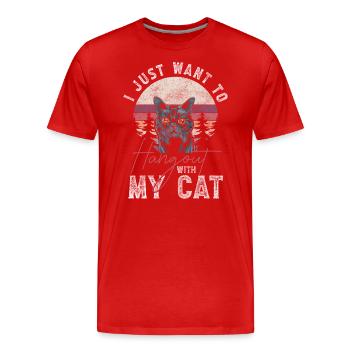 Katzen Stubentiger Wildkatze Katzenhaare - Männer Premium Bio T-Shirt - Rot - Vorne - Damien (186cm)
