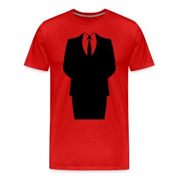 Anzug und Krawatte - Männer Premium Bio T-Shirt - Rot - Vorne - Damien (186cm)