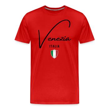 J’aime Venise, Venise Italie - T-shirt bio Premium Homme - rouge - Devant - Damien (186cm)