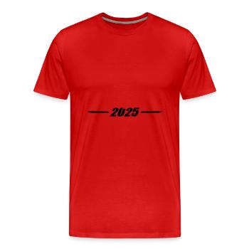 2025 - Männer Premium Bio T-Shirt - Rot - Vorne - Damien (186cm)